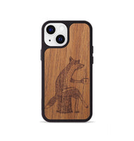 iPhone 13 mini Wood+Resin Phone Case - Fox - Mahogany (Curated)