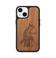 iPhone 13 Wood+Resin Phone Case - Fox - Mahogany (Curated)