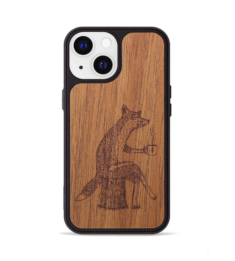 iPhone 13 Wood+Resin Phone Case - Fox - Mahogany (Curated)