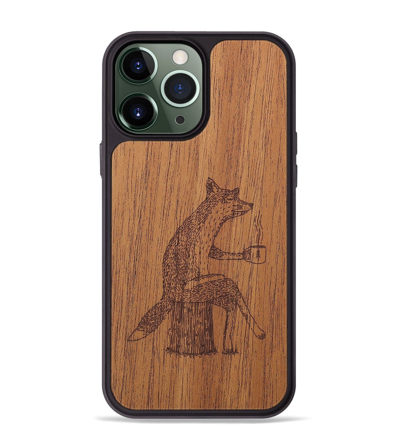 iPhone 13 Pro Max Wood+Resin Phone Case - Fox - Mahogany (Curated)