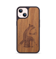 iPhone 14 Wood+Resin Phone Case - Fox - Mahogany (Curated)