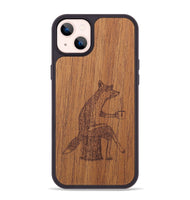 iPhone 14 Plus Wood+Resin Phone Case - Fox - Mahogany (Curated)