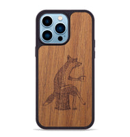 iPhone 14 Pro Max Wood+Resin Phone Case - Fox - Mahogany (Curated)