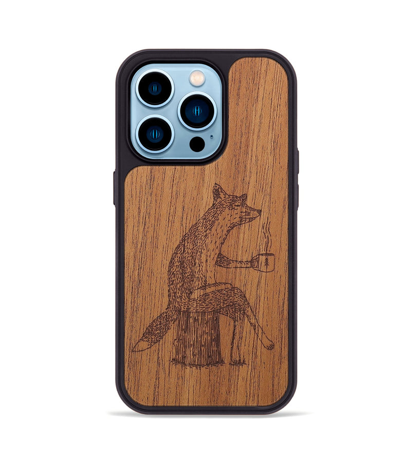 iPhone 14 Pro Wood+Resin Phone Case - Fox - Mahogany (Curated)