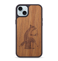 iPhone 15 Plus Wood+Resin Phone Case - Fox - Mahogany (Curated)