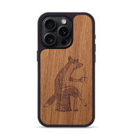 iPhone 15 Pro Wood+Resin Phone Case - Fox - Mahogany (Curated)