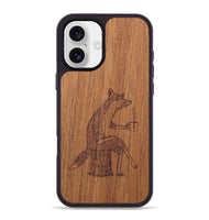 iPhone 16 Plus Wood+Resin Phone Case - Fox - Mahogany (Curated)