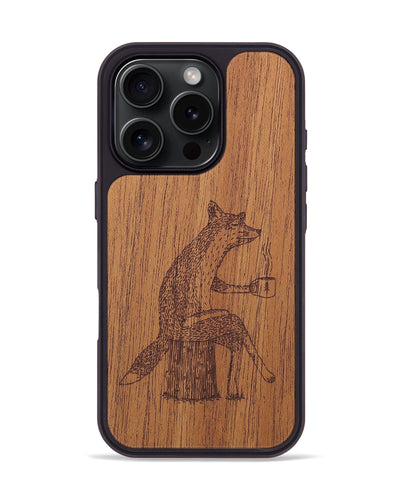 iPhone 16 Pro Wood+Resin Phone Case - Fox - Mahogany (Curated)