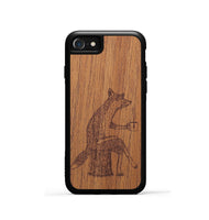 iPhone SE Wood+Resin Phone Case - Fox - Mahogany (Curated)