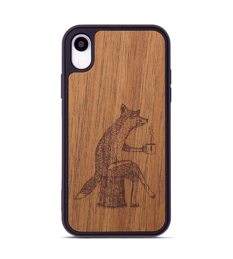 iPhone Xr Wood+Resin Phone Case - Fox - Mahogany (Curated)