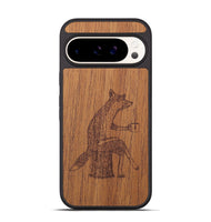 Pixel 9 Wood+Resin Phone Case - Fox - Mahogany (Curated)