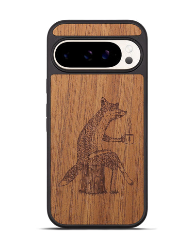 Pixel 9 Pro Wood+Resin Phone Case - Fox - Mahogany (Curated)