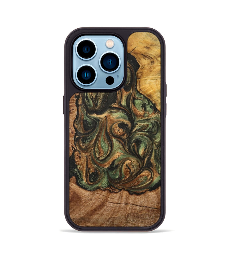 iPhone 14 Pro Wood+Resin Phone Case - Fern (Mosaic, 706276)