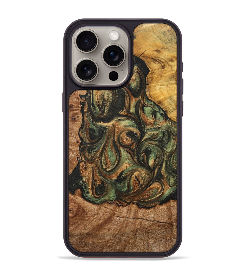 iPhone 15 Pro Max Wood+Resin Phone Case - Fern (Mosaic, 706276)