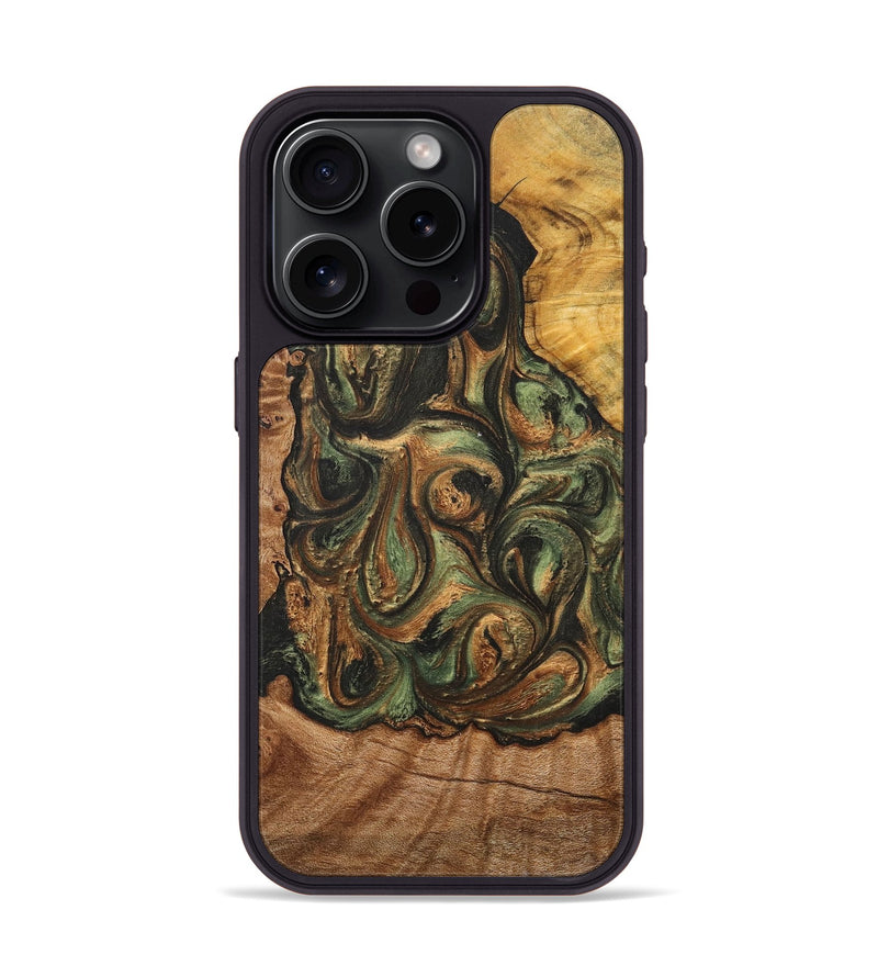 iPhone 15 Pro Wood+Resin Phone Case - Fern (Mosaic, 706276)
