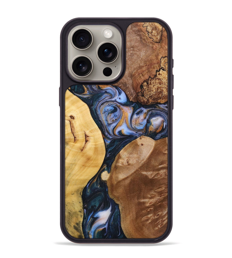 iPhone 15 Pro Max Wood+Resin Phone Case - Beckham (Mosaic, 706285)