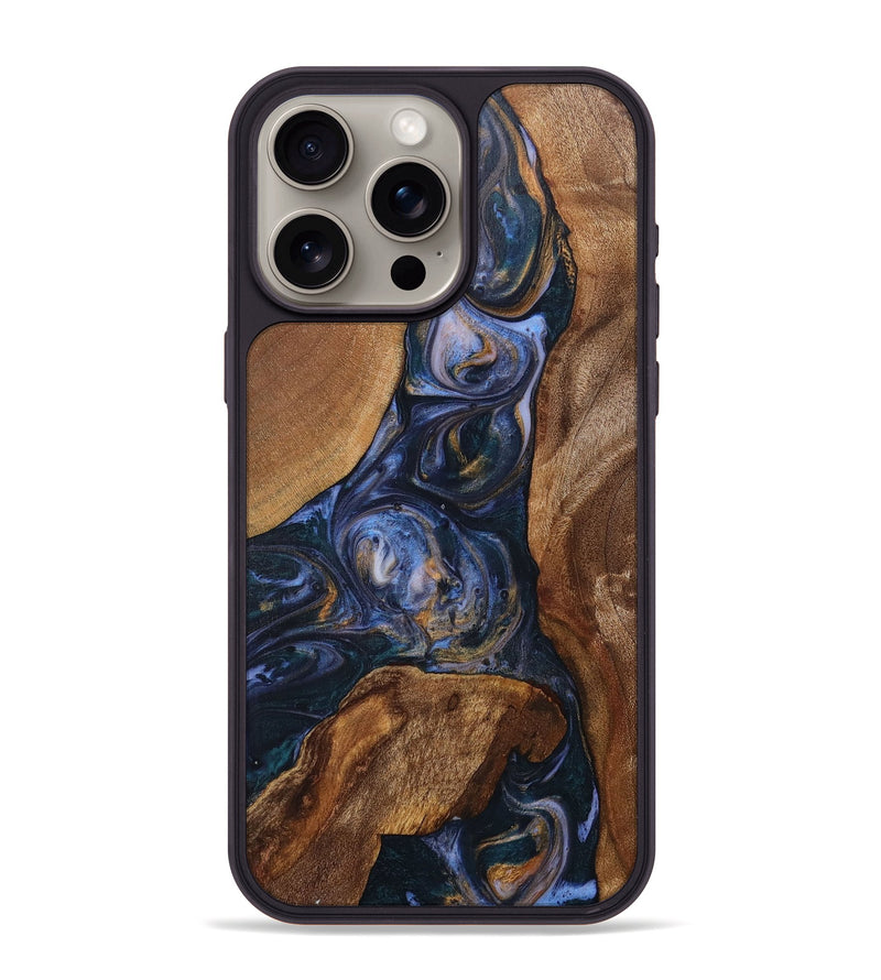 iPhone 15 Pro Max Wood+Resin Phone Case - Emely (Mosaic, 706293)