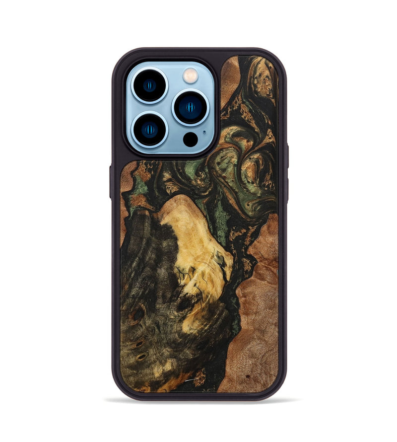iPhone 14 Pro Wood+Resin Phone Case - Jessie (Mosaic, 706296)