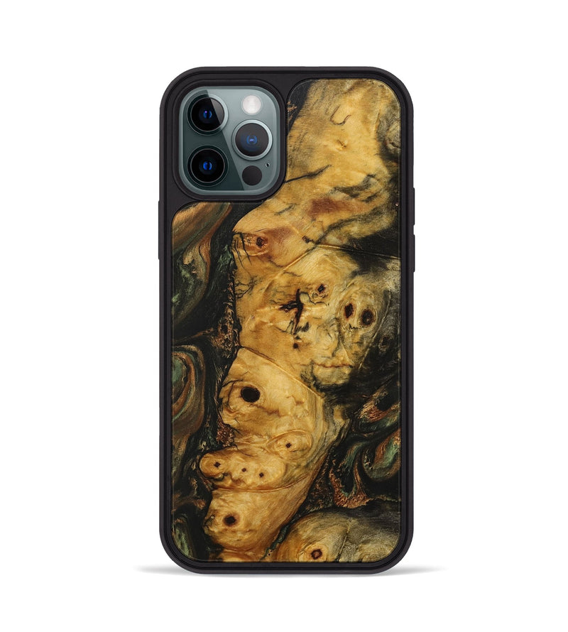 iPhone 12 Pro Wood+Resin Phone Case - Marissa (Green, 706359)