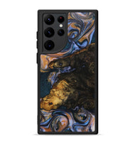 Galaxy S22 Ultra Wood+Resin Phone Case - Jalen (Teal & Gold, 706385)