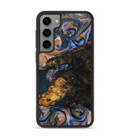 Galaxy S23 Plus Wood+Resin Phone Case - Jalen (Teal & Gold, 706385)