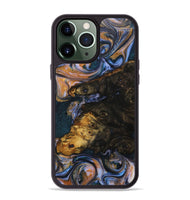 iPhone 13 Pro Max Wood+Resin Phone Case - Jalen (Teal & Gold, 706385)