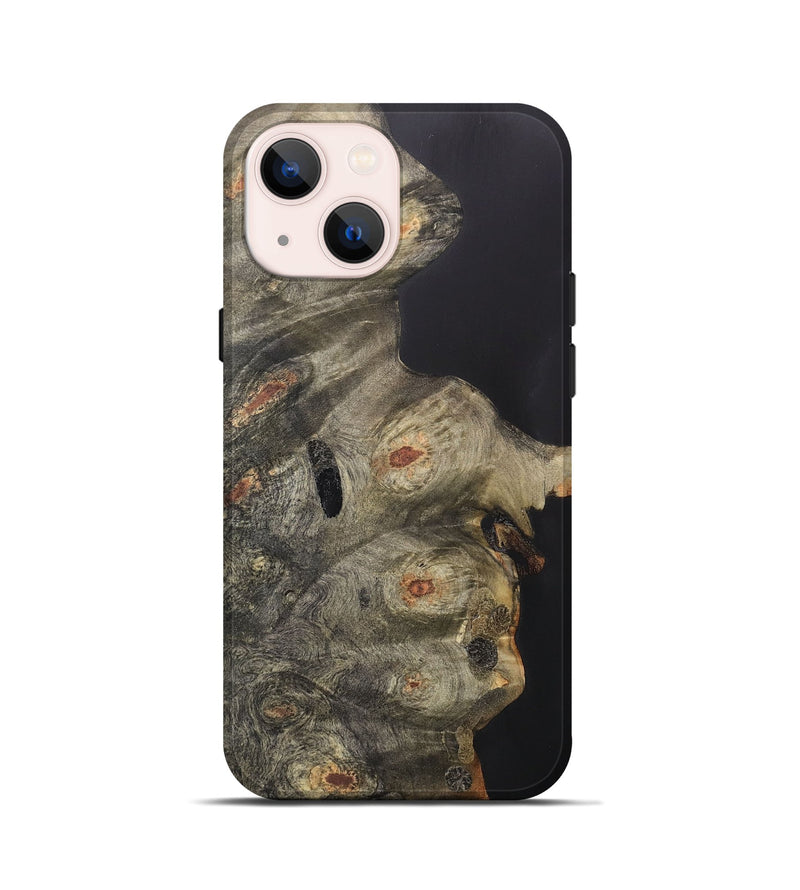 iPhone 13 mini Wood+Resin Live Edge Phone Case - Sylvester (Pure Black, 706501)