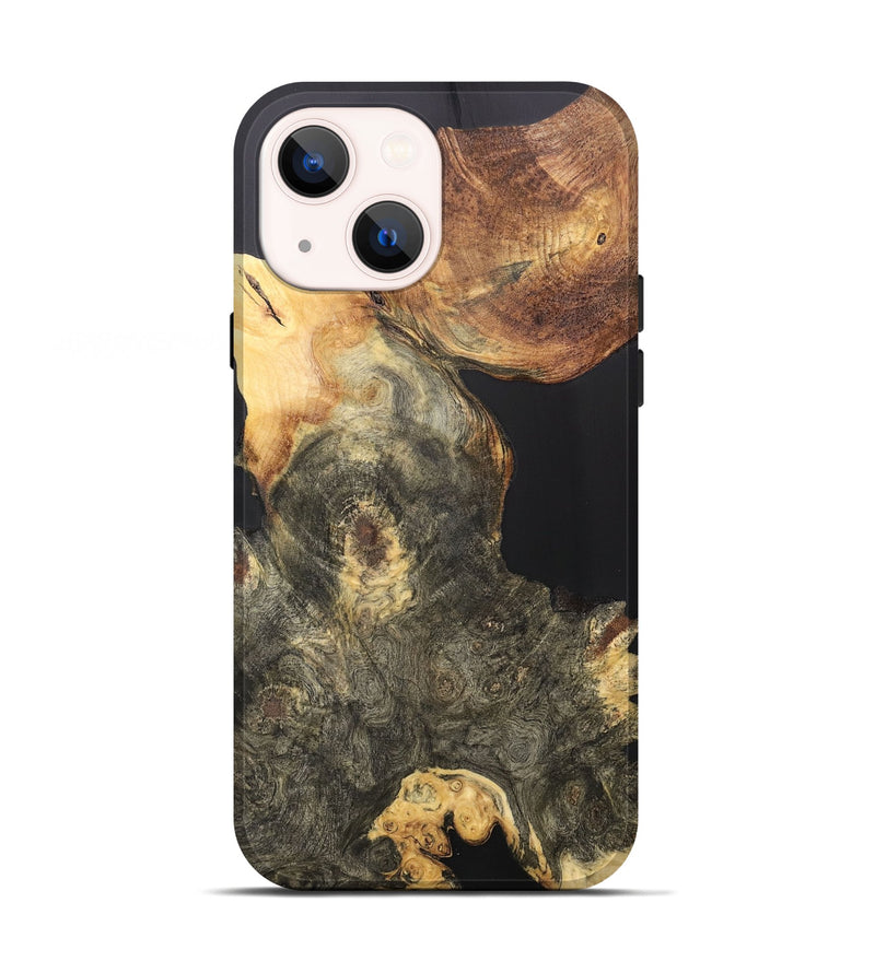 iPhone 13 Wood+Resin Live Edge Phone Case - Deanna (Pure Black, 706502)