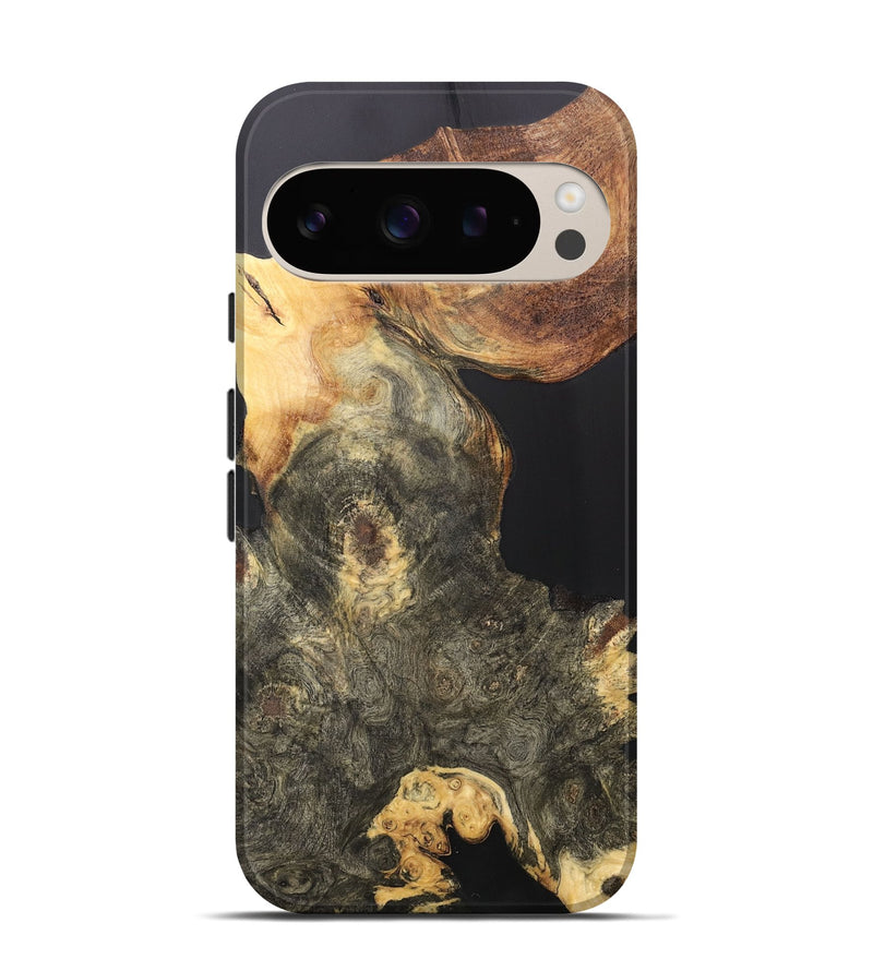 Pixel 9 Wood+Resin Live Edge Phone Case - Deanna (Pure Black, 706502)