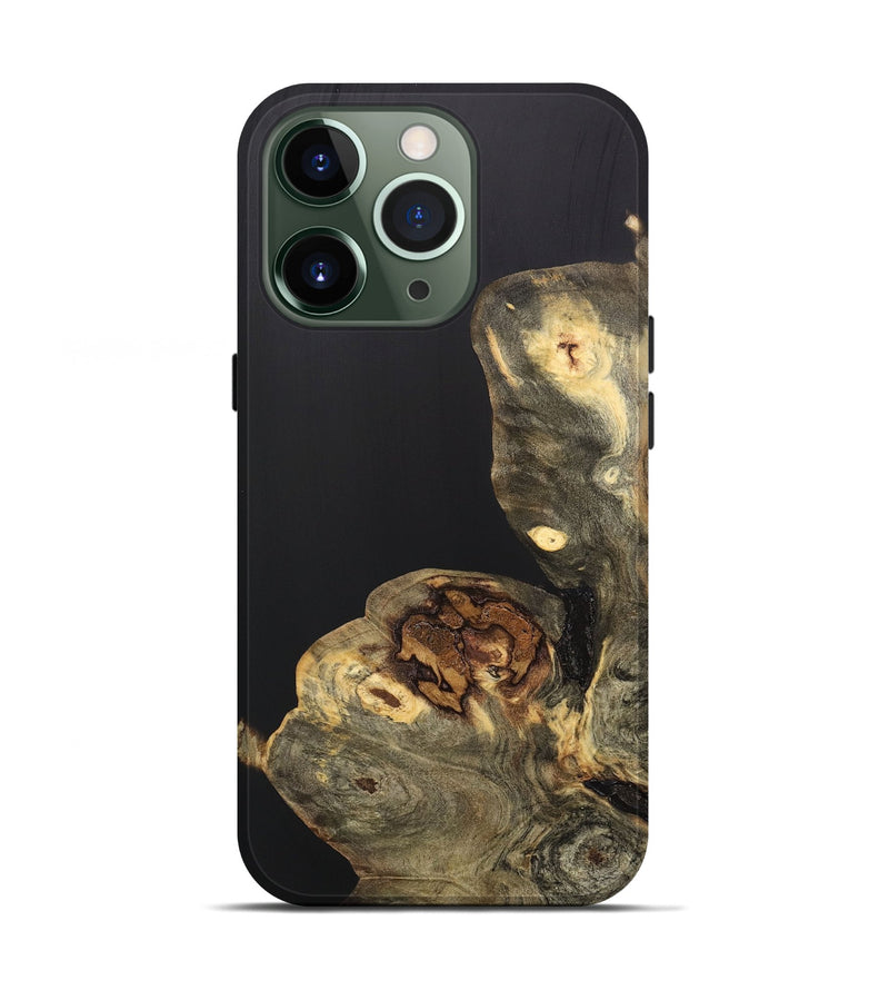 iPhone 13 Pro Wood+Resin Live Edge Phone Case - Salvatore (Pure Black, 706505)