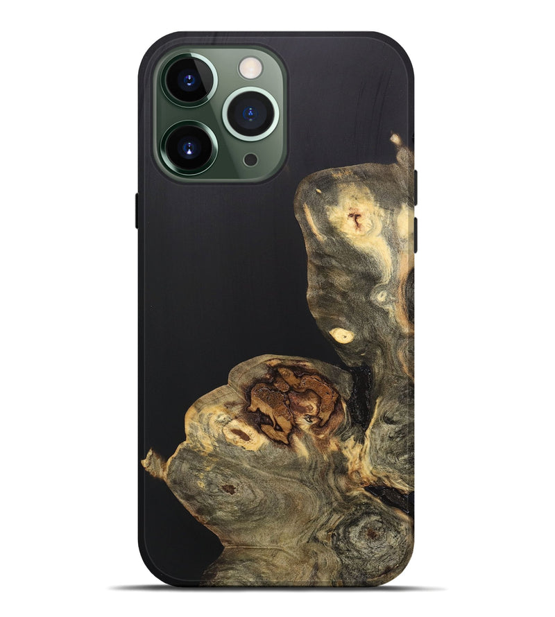 iPhone 13 Pro Max Wood+Resin Live Edge Phone Case - Salvatore (Pure Black, 706505)