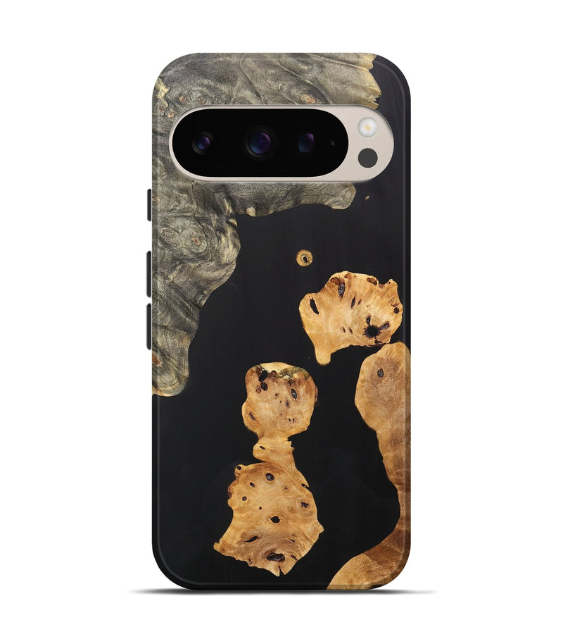 Pixel 9 Wood+Resin Live Edge Phone Case - Julissa (Pure Black, 706508)