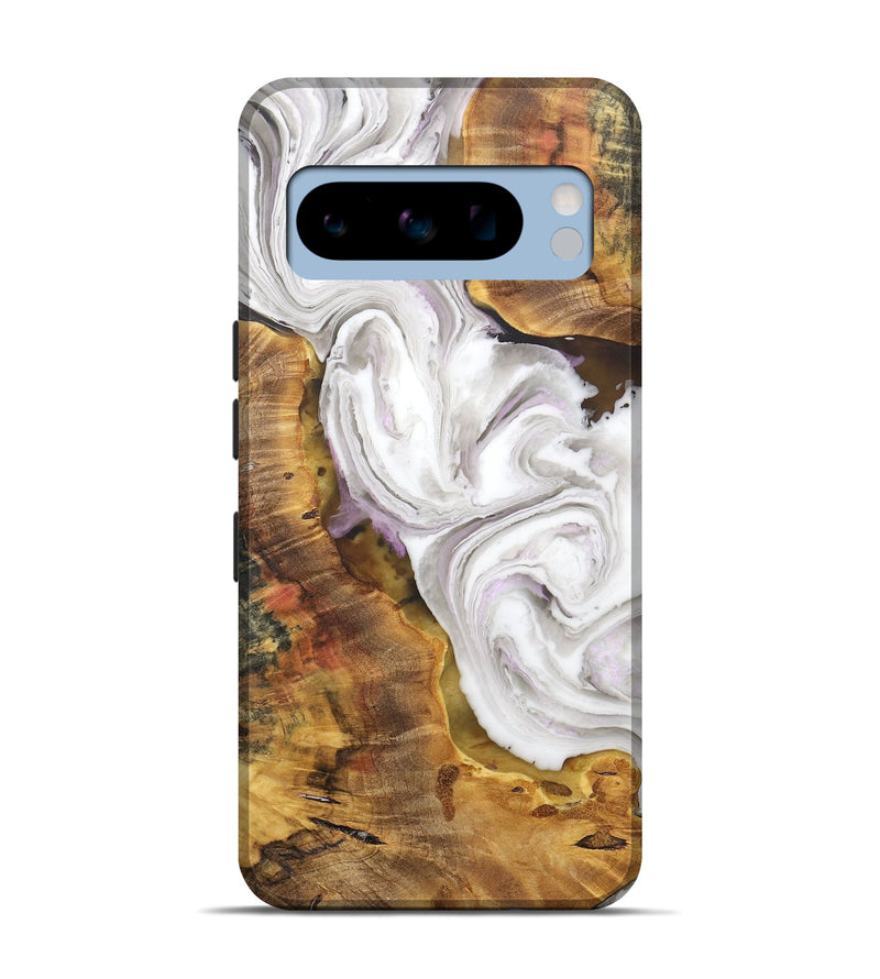 Pixel 8 Pro Wood+Resin Live Edge Phone Case - Latasha (Black & White, 706524)