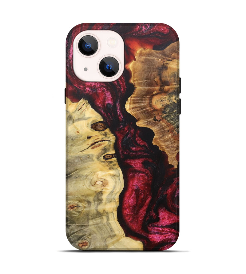 iPhone 14 Wood+Resin Live Edge Phone Case - Samuel (Red, 706527)
