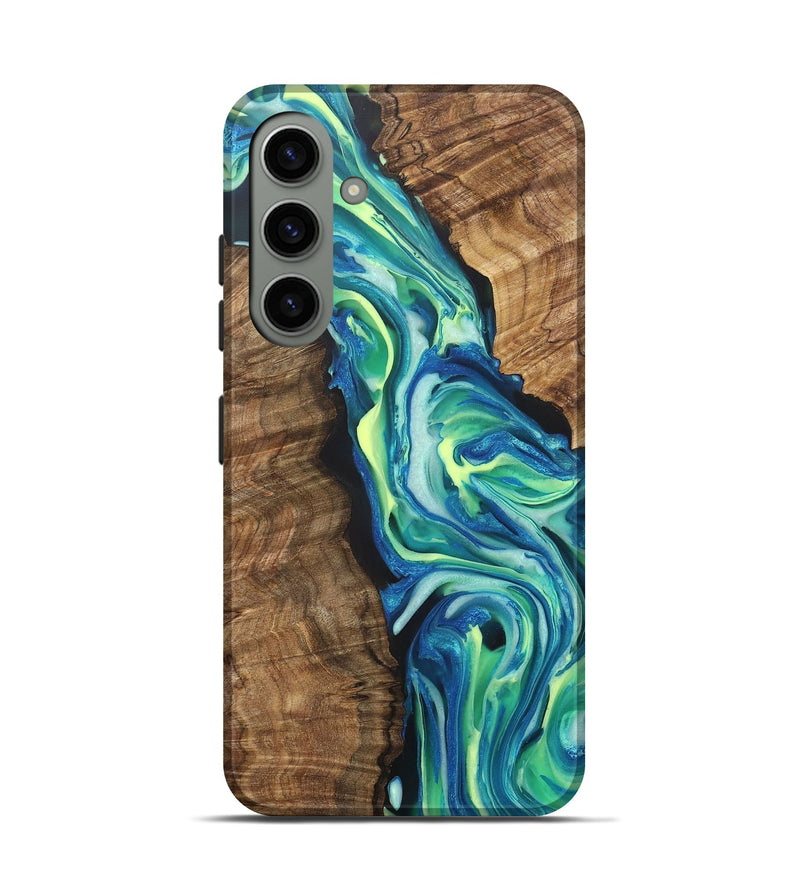 Galaxy S24 Wood+Resin Live Edge Phone Case - Jacob (Green, 706543)