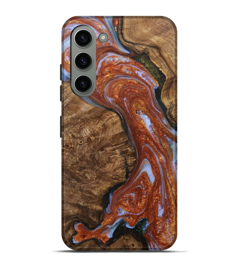 Galaxy S23 Plus Wood+Resin Live Edge Phone Case - Eden (Teal & Gold, 706547)