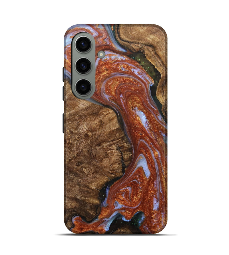 Galaxy S24 Wood+Resin Live Edge Phone Case - Eden (Teal & Gold, 706547)