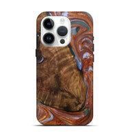 iPhone 15 Pro Wood+Resin Live Edge Phone Case - Karissa (Teal & Gold, 706550)