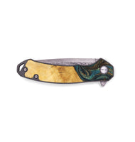 EDC Wood+Resin Pocket Knife - Leilani (Teal & Gold, 706851)