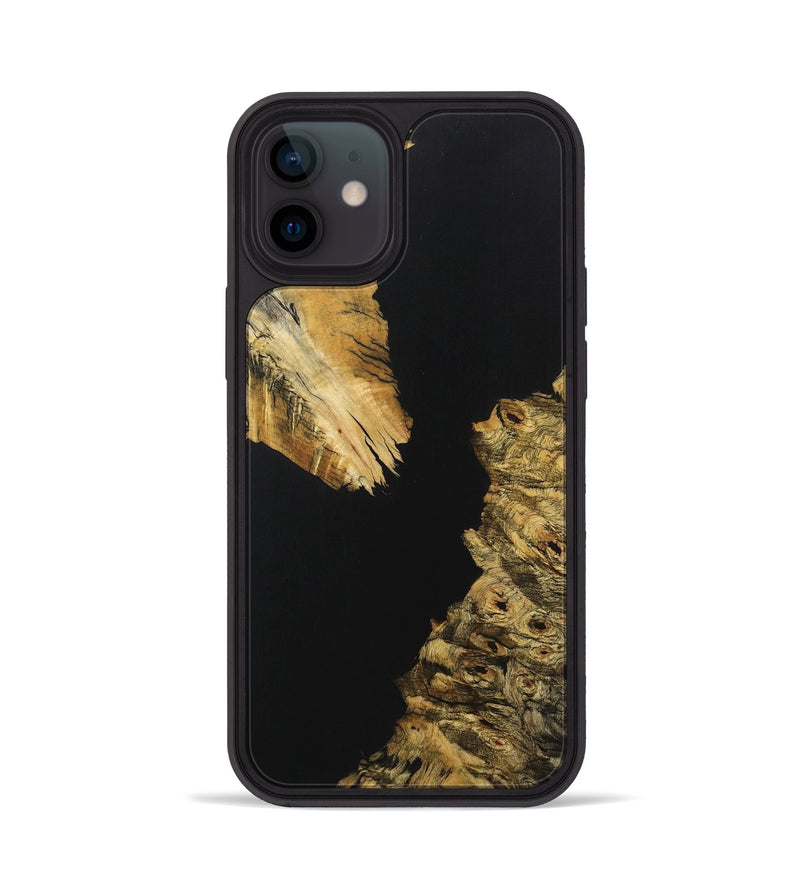 iPhone 12 Wood+Resin Phone Case - Ellie (Pure Black, 707003)