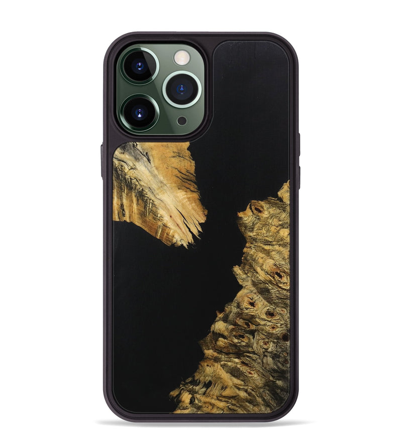 iPhone 13 Pro Max Wood+Resin Phone Case - Ellie (Pure Black, 707003)