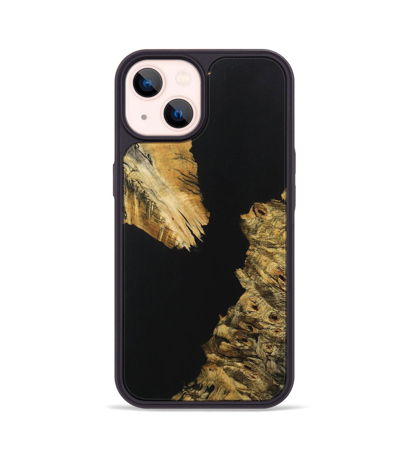 iPhone 14 Wood+Resin Phone Case - Ellie (Pure Black, 707003)