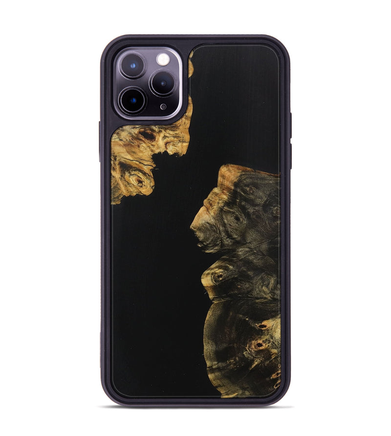 iPhone 11 Pro Max Wood+Resin Phone Case - Baylee (Pure Black, 707014)