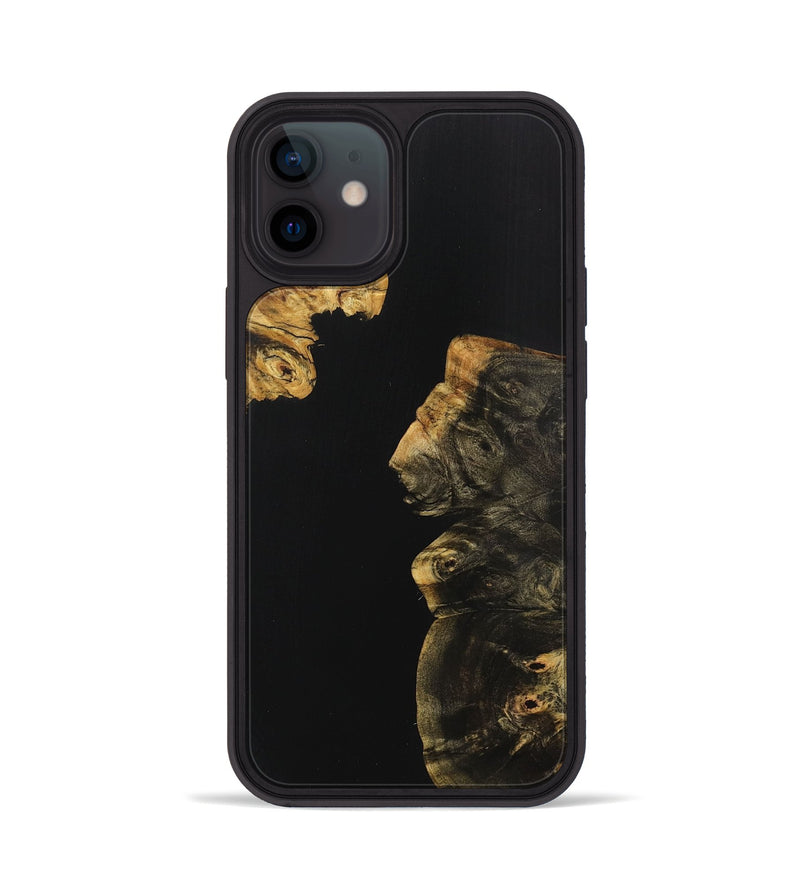 iPhone 12 Wood+Resin Phone Case - Baylee (Pure Black, 707014)