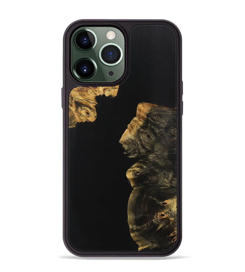 iPhone 13 Pro Max Wood+Resin Phone Case - Baylee (Pure Black, 707014)