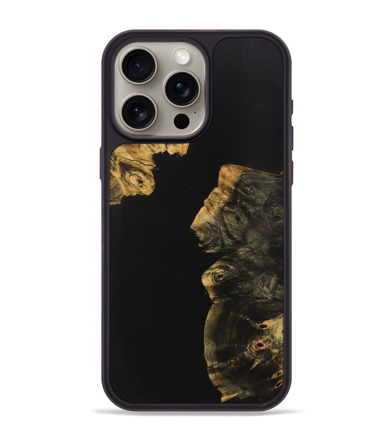 iPhone 15 Pro Max Wood+Resin Phone Case - Baylee (Pure Black, 707014)