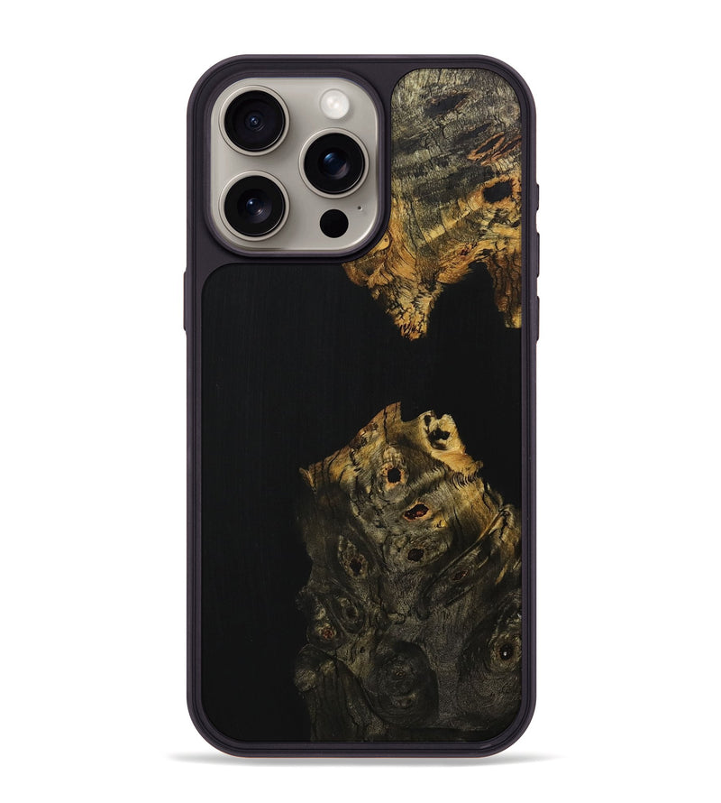 iPhone 15 Pro Max Wood+Resin Phone Case - Marshall (Pure Black, 707016)