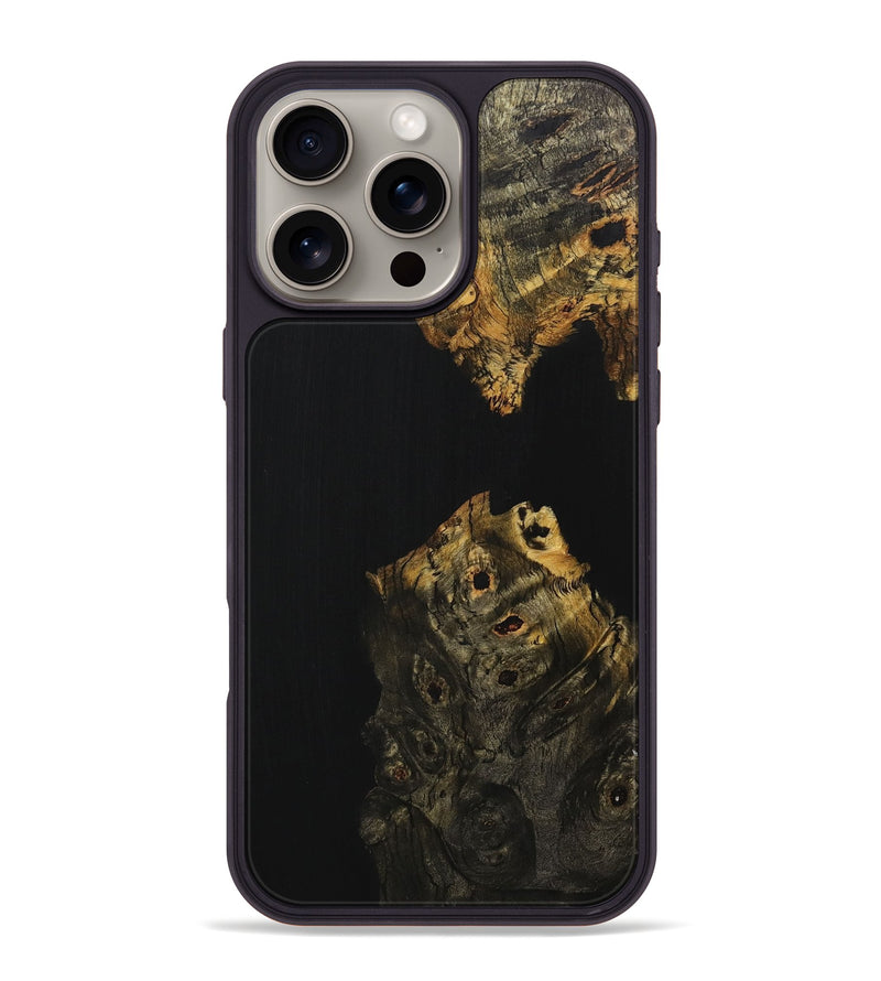 iPhone 16 Pro Max Wood+Resin Phone Case - Marshall (Pure Black, 707016)