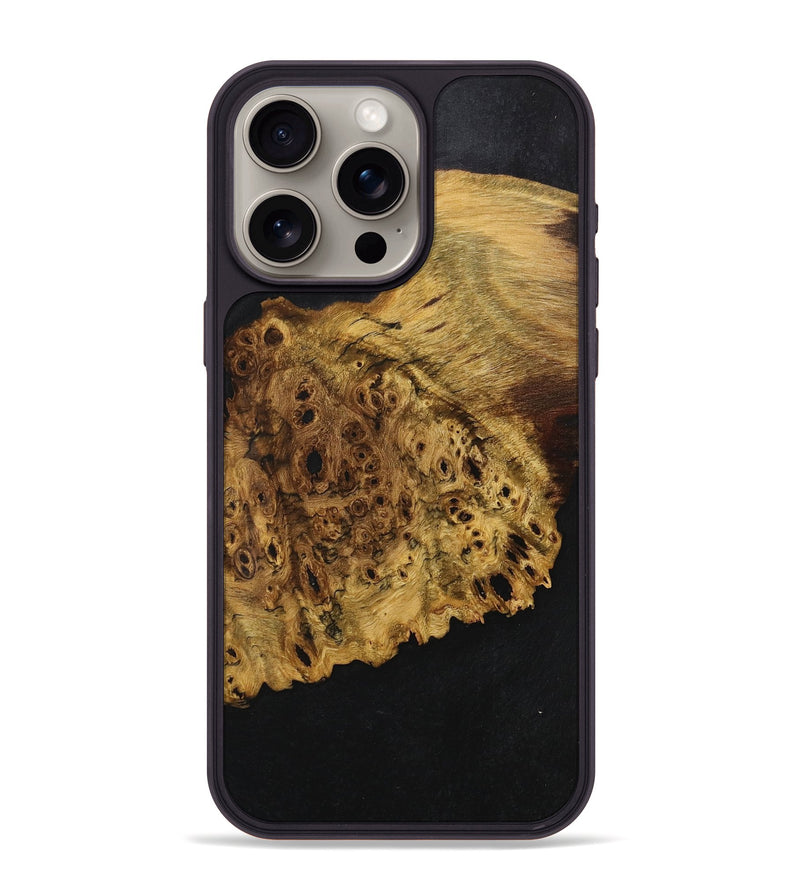iPhone 15 Pro Max Wood+Resin Phone Case - Kali (Pure Black, 707028)