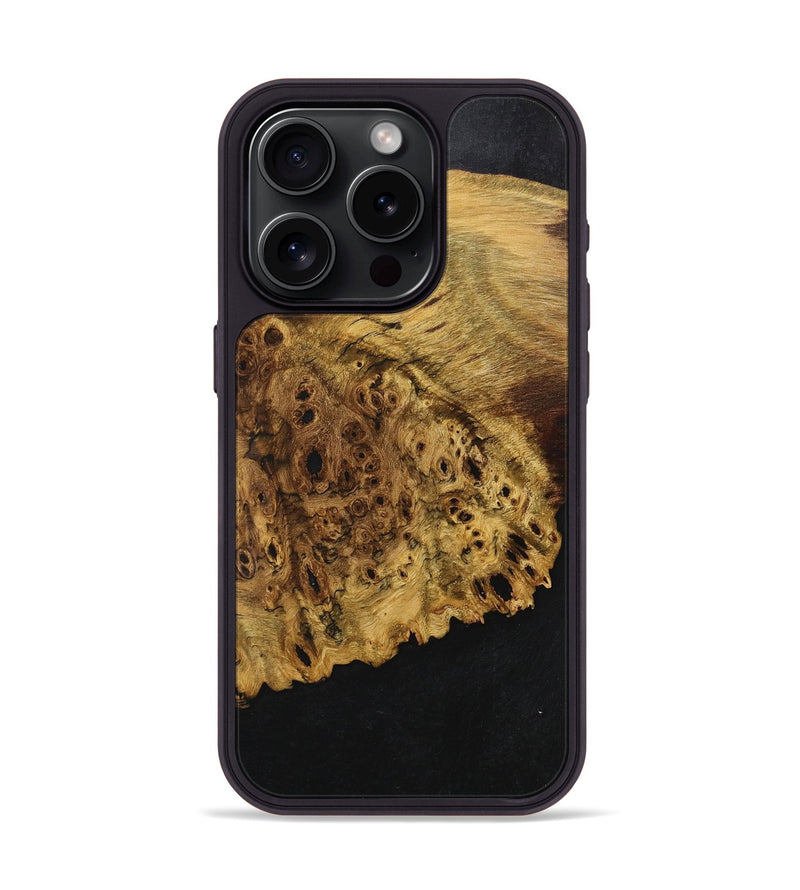 iPhone 15 Pro Wood+Resin Phone Case - Kali (Pure Black, 707028)